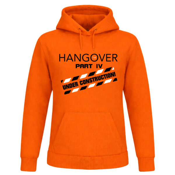 Oranje Koningsdag hoodie met tekst “Hangover”