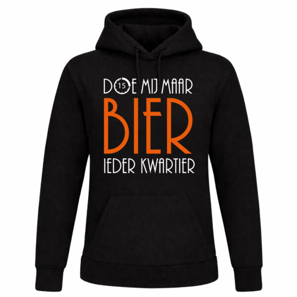 Koningsdag hoodie met tekst “Doe mij maar bier”