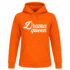 Oranje hoodie met tekst “Drama Queen” voor Koningsdag of EK/WK supporters