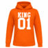 Oranje Koningsdag hoodie met tekst “King 01”
