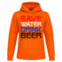 Oranje Koningsdag hoodie met tekst “Save Water Drink Beer”