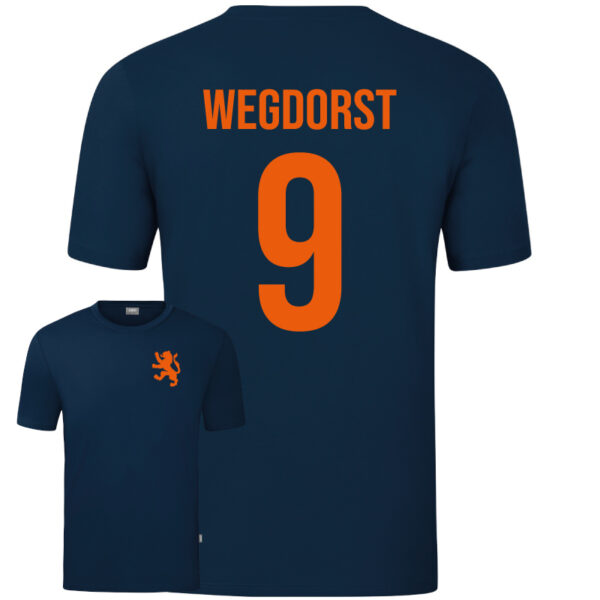 WEGDORST T-Shirt Navy/Oranje