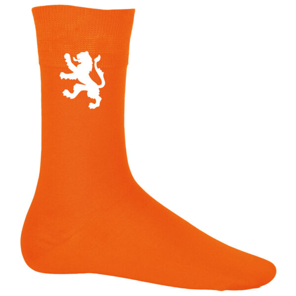 Oranje sokken met leeuwtje voor Koningsdag
