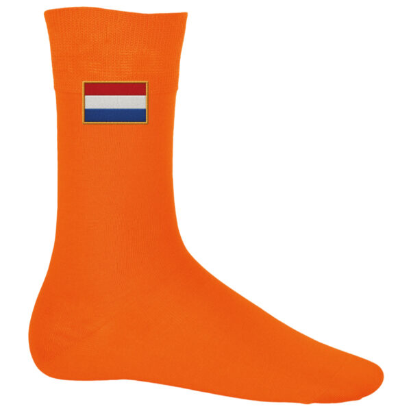Oranje sokken met Nederlandse vlag voor Koningsdag