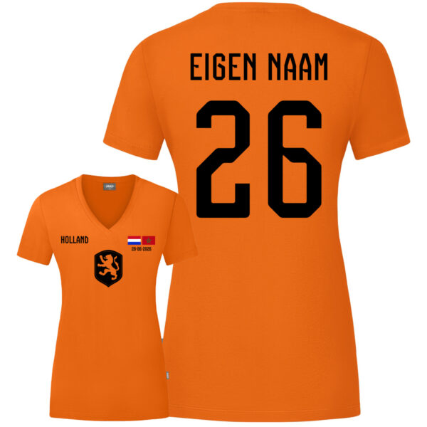 Nederland vs Marokko Match Edition T-shirt Dames - KONINGSDAG-SHOP Nederland vs Marokko Match Edition T-shirt Dames